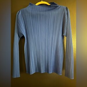 Blue Pleats Please Issey Miyake top
